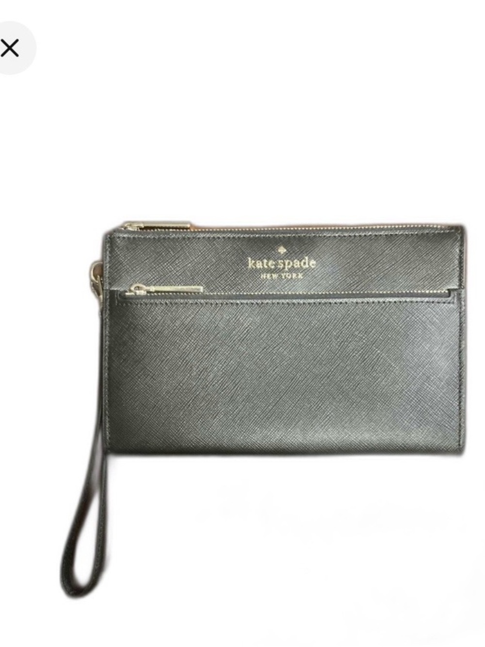 Kate Spade New York “Staci” Wristlet In Black Saffiano Leather NWT